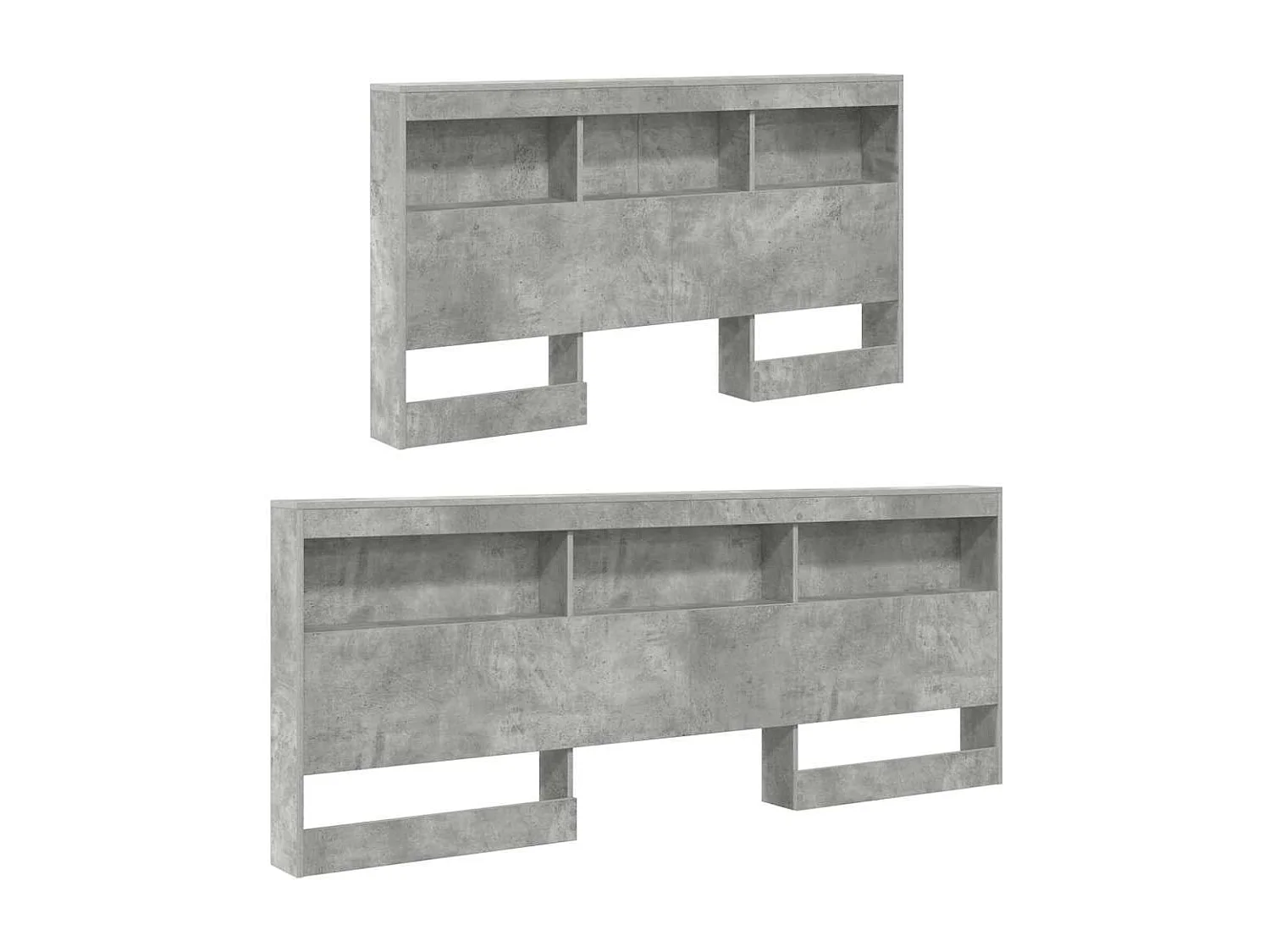 Tête de Lit de rangement | Panneau de tête pour lit Gris béton 150 cm Bois d'ingénierie