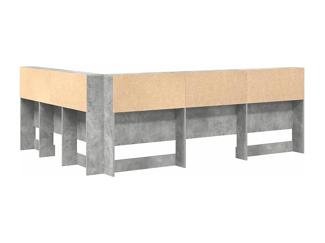Tête de Lit de rangement | Panneau de tête pour lit Gris béton 150 cm Bois d'ingénierie