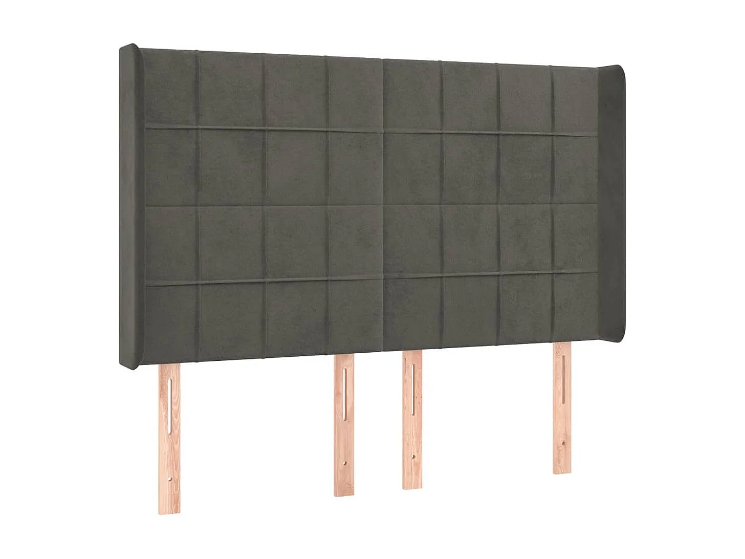 Hoofdbord | Hoofdeinde LED 147x16x118/128 cm fluweel donkergrijs