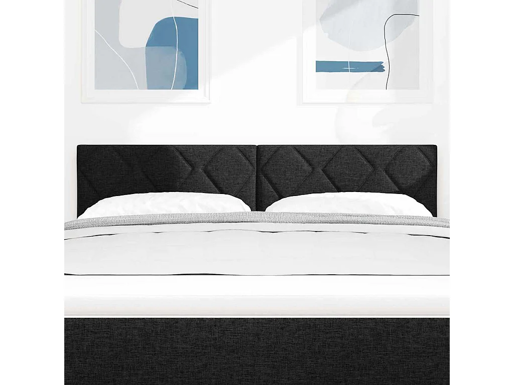 Tête de Lit | Panneau de tête pour lit Moderne avec des lumières à LED Réglable Noir 160 cm tissu