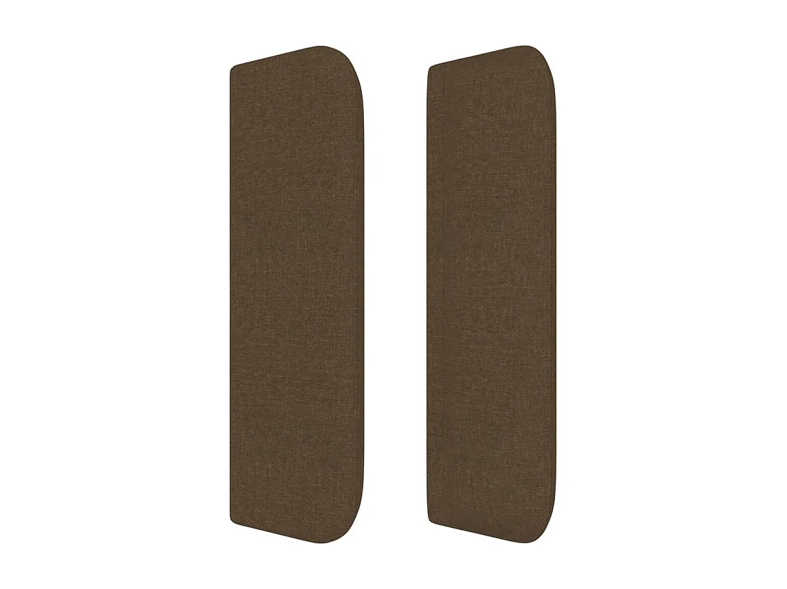 Tête de Lit | Panneau de tête pour lit Moderne avec oreilles Marron Foncé 163x16x78/88 cm Tissu