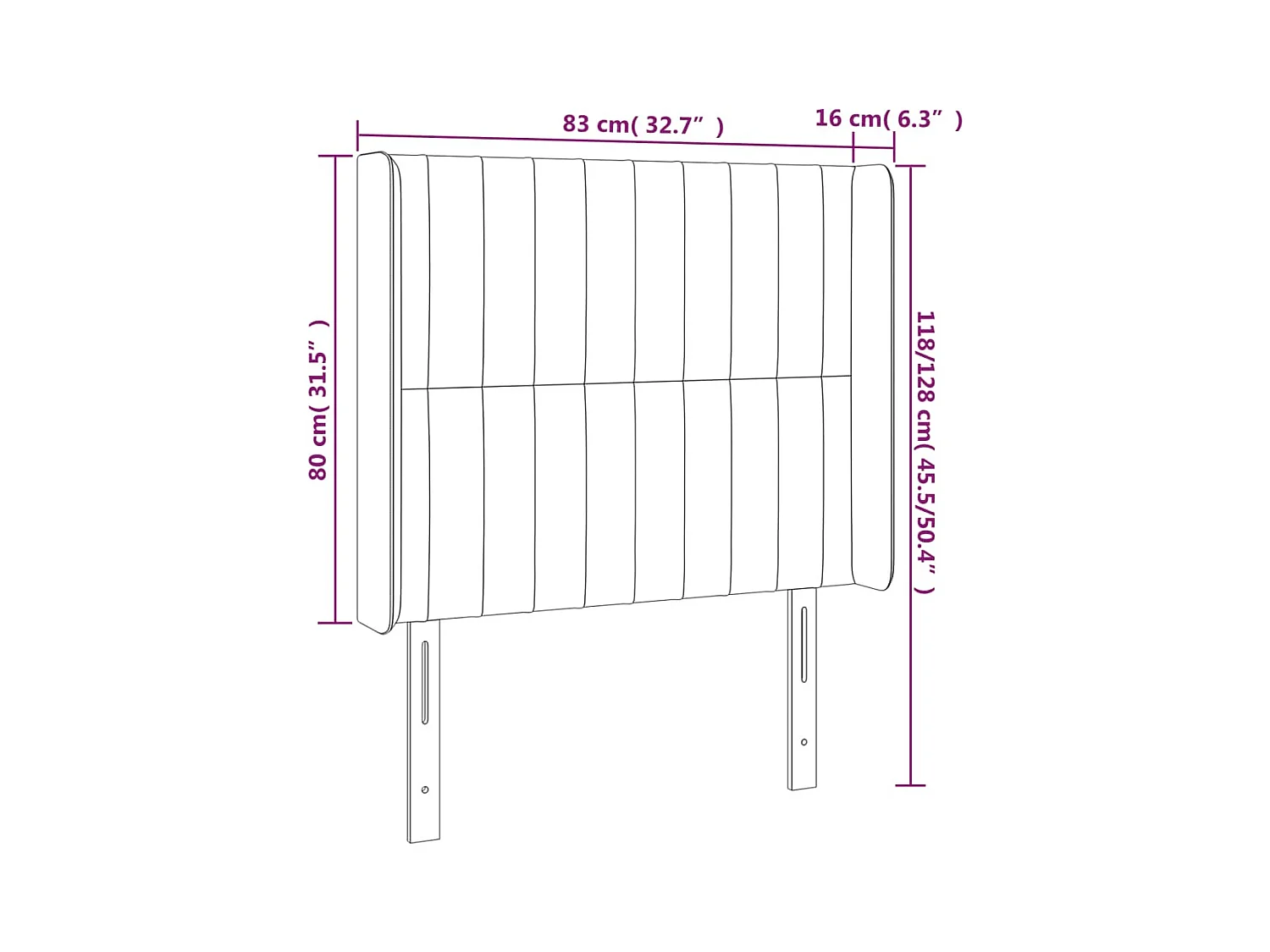 Mueble cabecero | Cabezal de cama | Cabecero con LED de tela gris taupe 83x16x118/128 cm