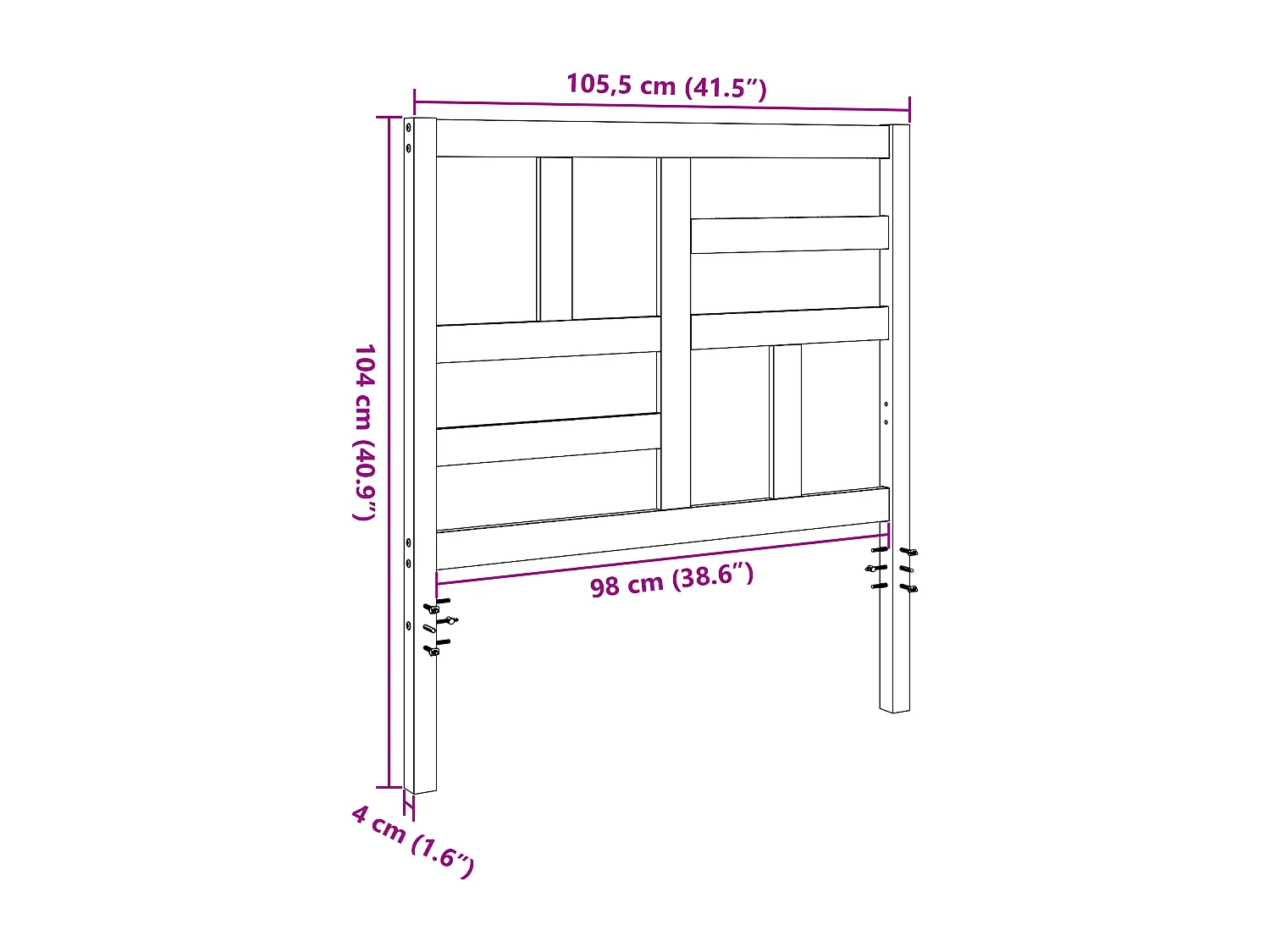Cabecera de Cama  | Cabezal de cama | Mueble de cabecerocon cabecera Marrón cera 105.5 x 4 x 104 cm
