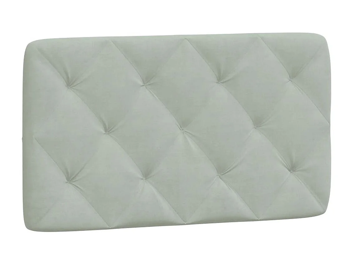 Hoofdbord | Hoofdbordkussen 90 cm velvet lichtgrijs