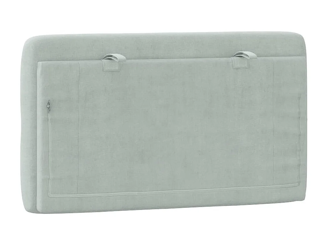 Hoofdbord | Hoofdbordkussen 90 cm velvet lichtgrijs
