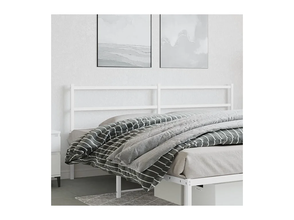Mueble cabecero | Cabezal de cama | Cabecero de metal blanco 200 cm