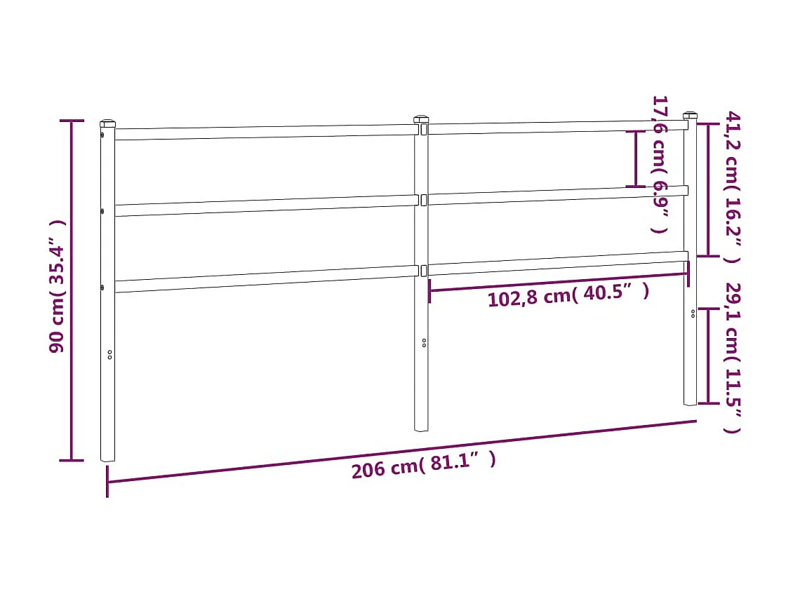 Tête de Lit | Panneau de tête pour lit Moderne métal blanc 200 cm