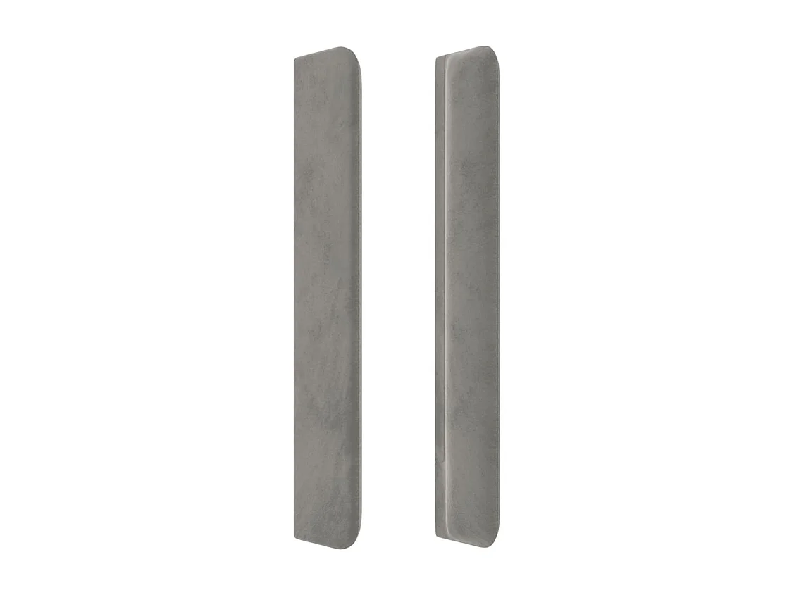 Tête de Lit | Panneau de tête pour lit Moderne à LED Gris clair 203x16x118/128 cm Velours