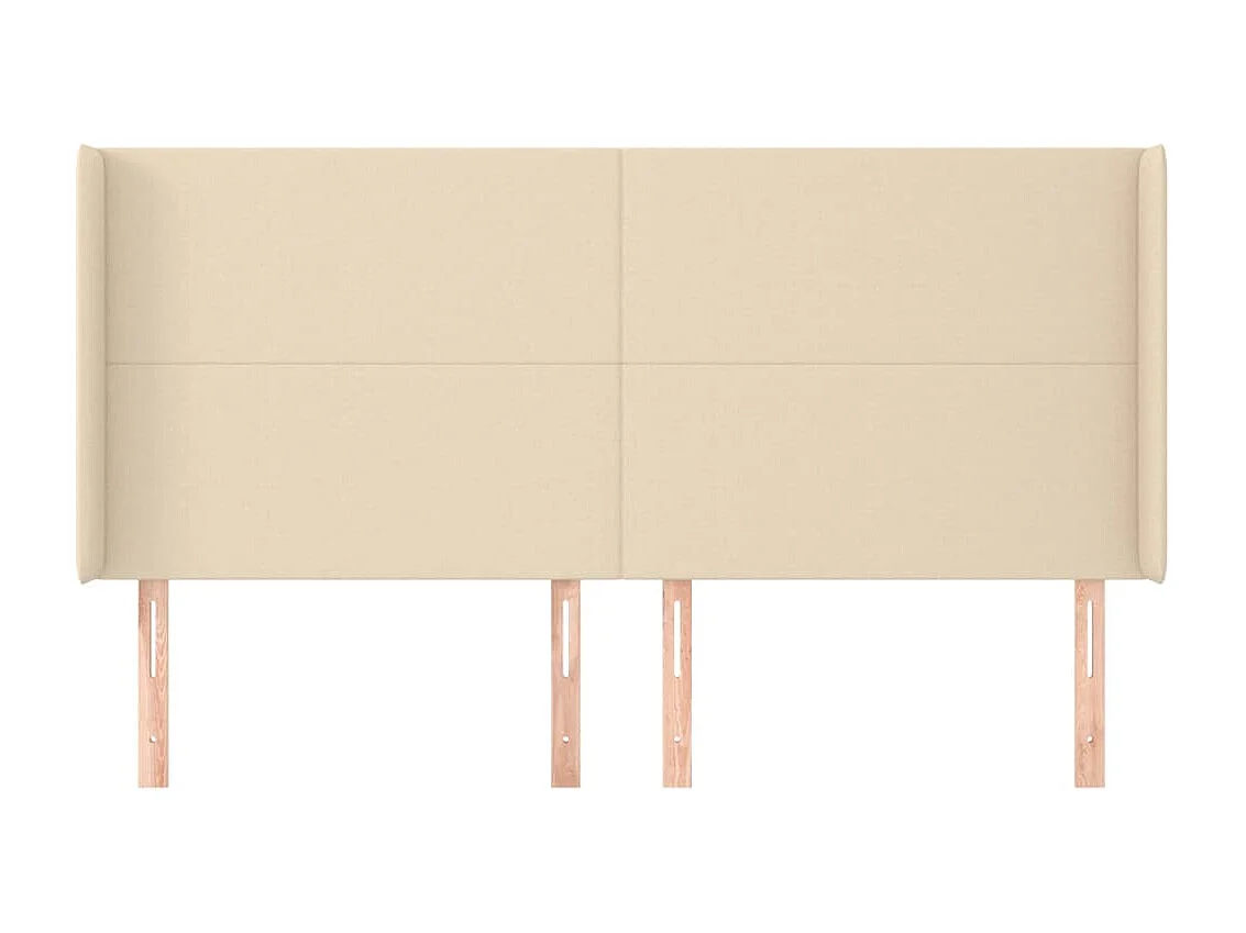 Tête de Lit | Panneau de tête pour lit Moderne avec oreilles Crème 183x16x118/128 cm Tissu