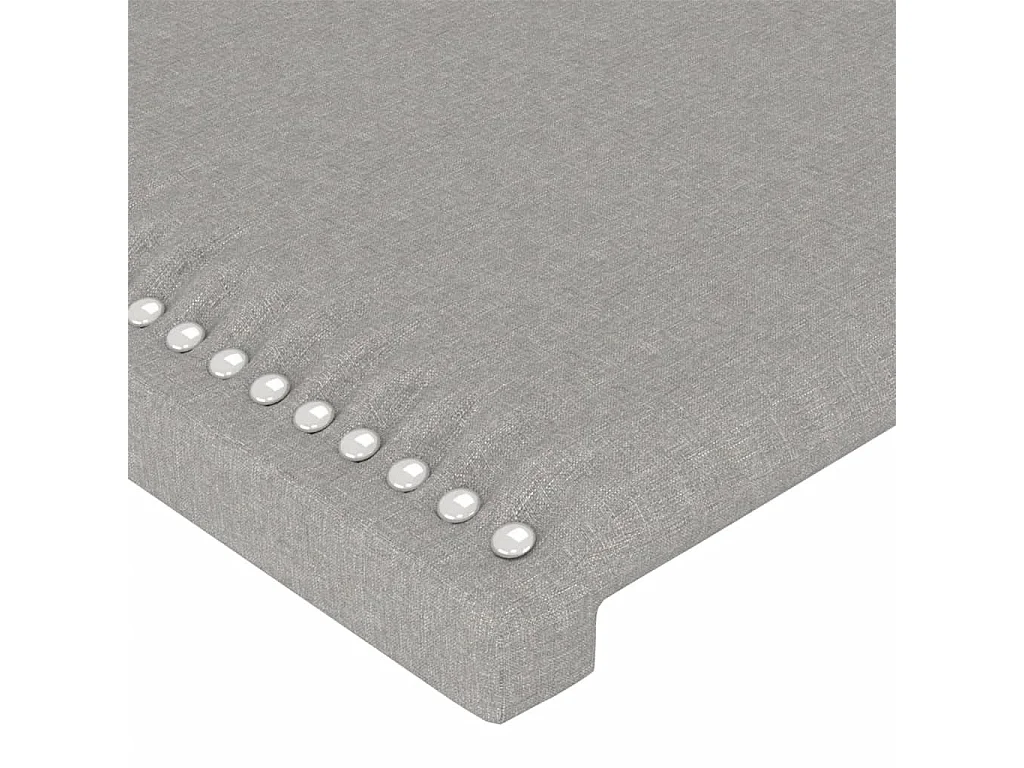 Tête de Lit | Panneau de tête pour lit Moderne à LED Gris clair 100x5x118/128 cm Tissu