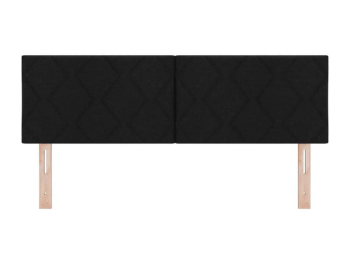 Tête de Lit | Panneau de tête pour lit Moderne avec des lumières à LED Réglable Noir 144 cm tissu