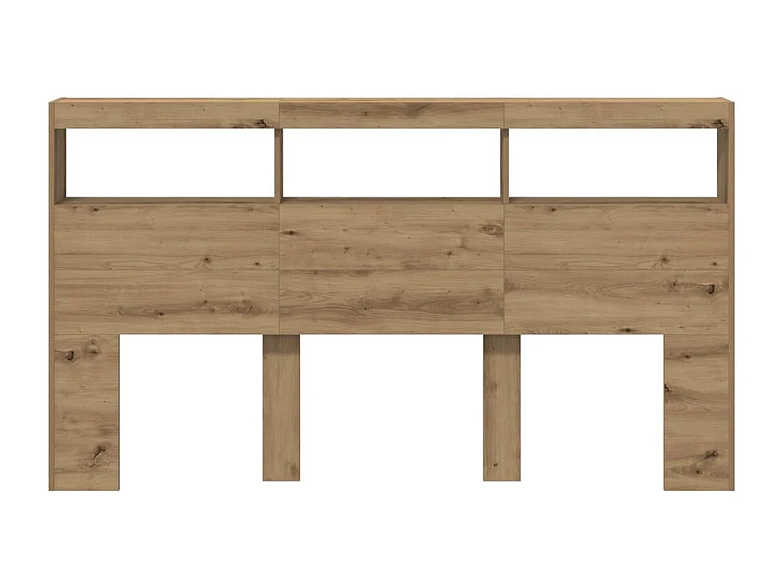 Cabecero de Cama | Cabezal de cama | Mueble de cabecero con LED roble artesanal 180x17x102 cm