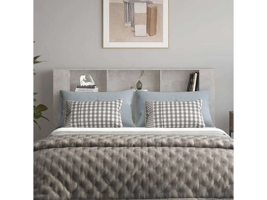 Cabecero de Cama | Cabezal de Cama | Mueble cabecero gris hormigón 180x18,5x104,5 cm