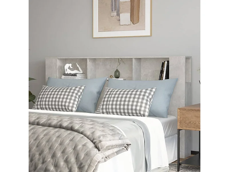Cabecero de Cama | Cabezal de Cama | Mueble cabecero gris hormigón 180x18,5x104,5 cm