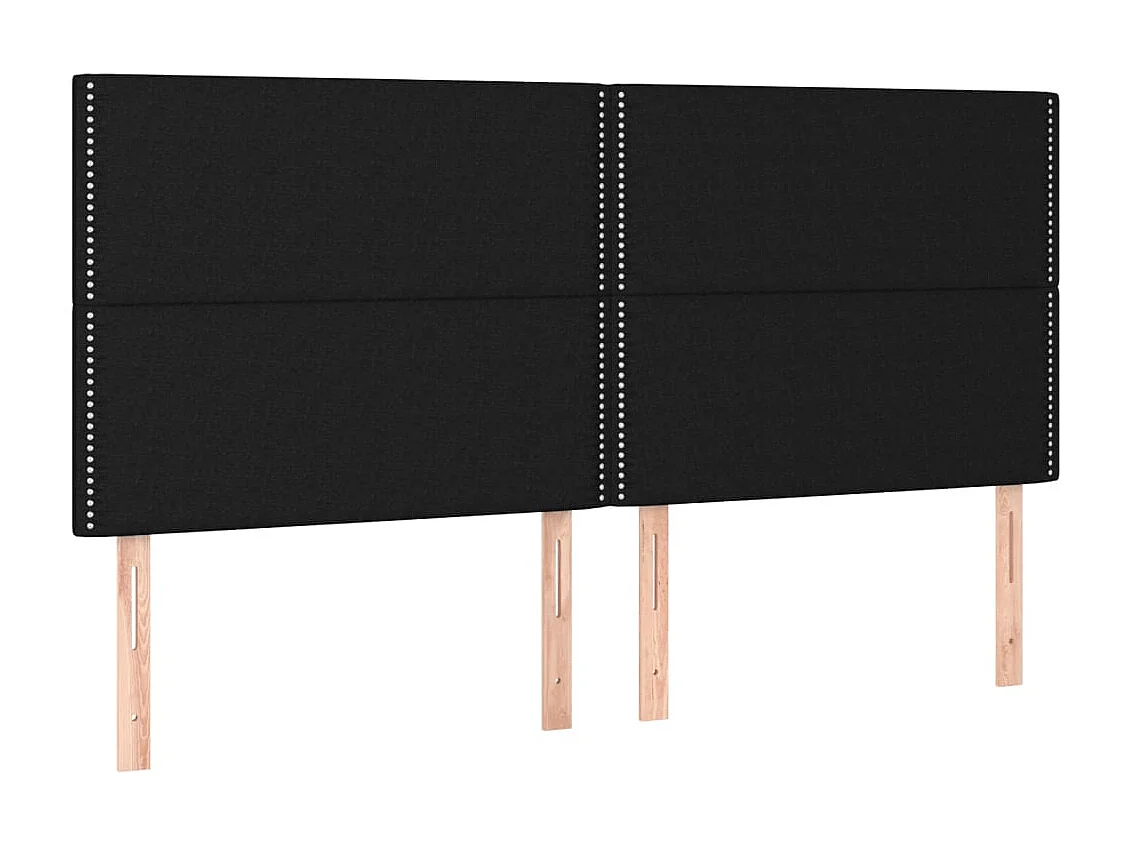 Tête de Lit | Panneau de tête pour lit Moderne à LED Noir 200x5x118/128 cm Tissu