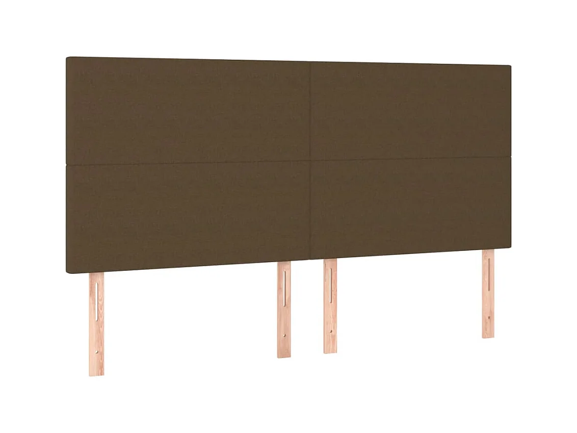 Cabeceros | Cabezal de cama | Mueble de cabecero 4 unidades de tela marrón oscuro 80x5x78/88 cm