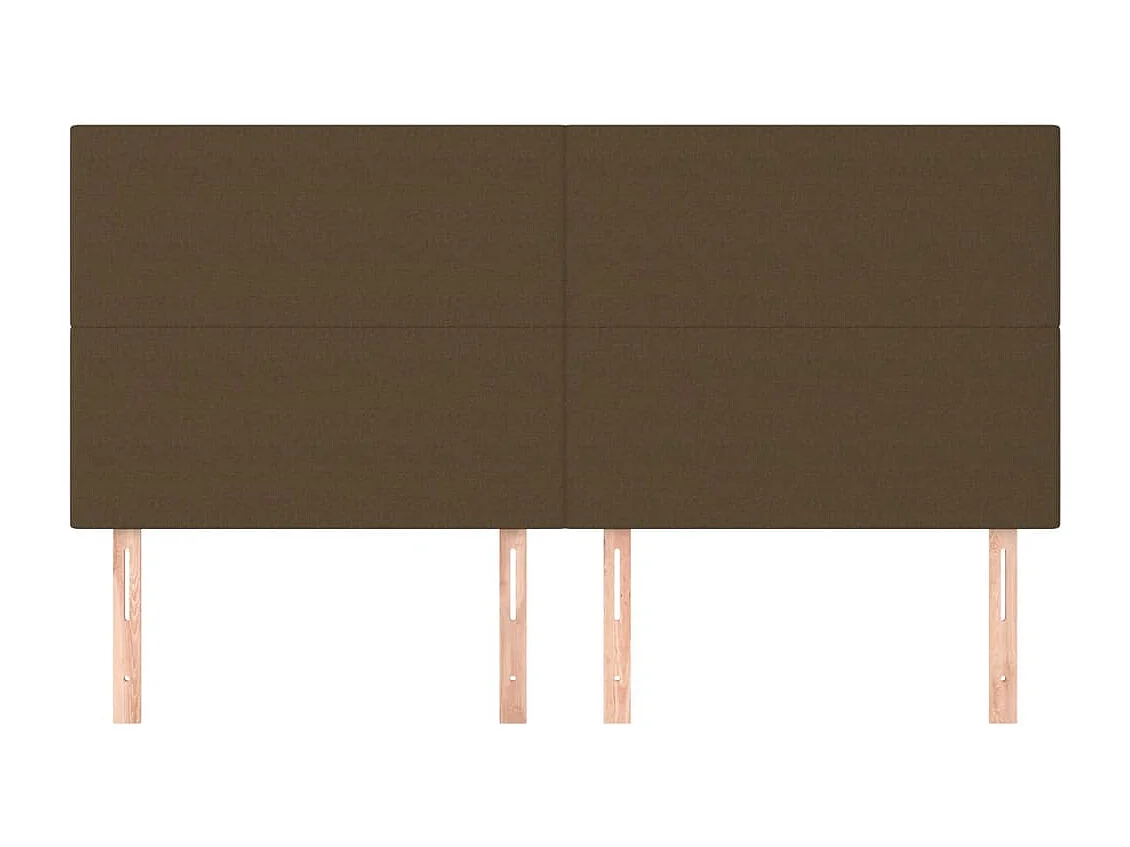 Têtes de lit | Panneaux de tête pour lit Moderne 4 pcs Marron Foncé 80x5x78/88 cm Tissu