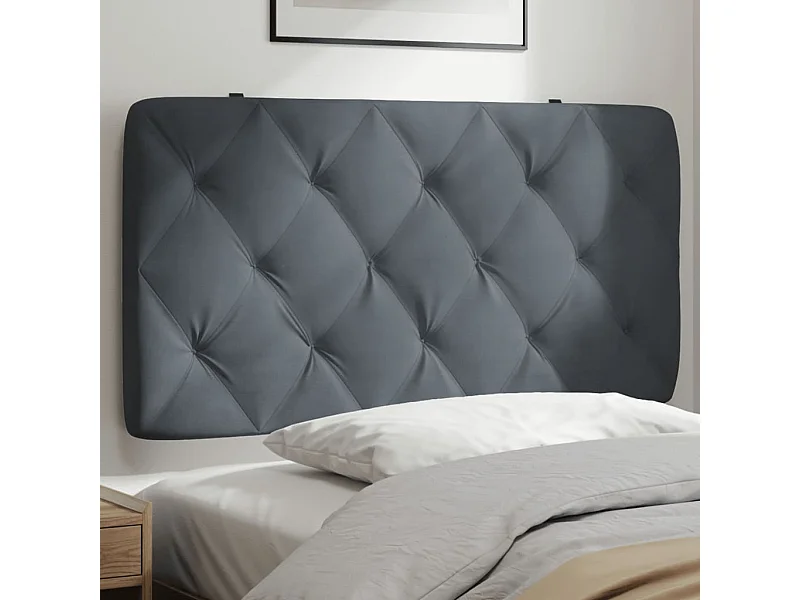 Cabecero de Cama | Cabezal de cama | Mueble de cabecero acolchado terciopelo gris oscuro 100 cm