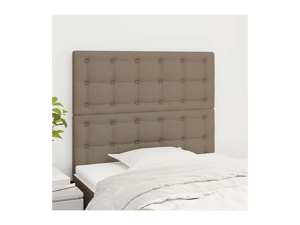 Têtes de lit | Panneaux de tête pour lit Moderne 2 pcs Taupe 100x5x78/88 cm Tissu