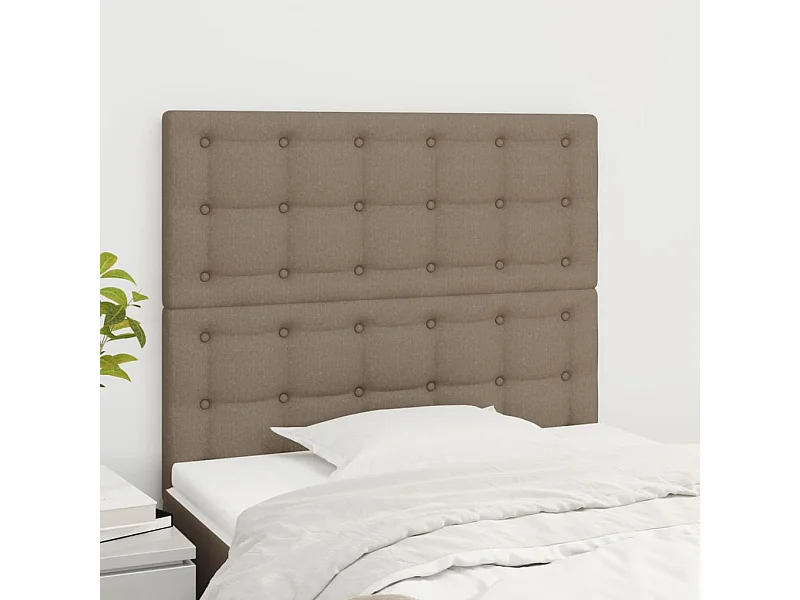 Cabeceros | Cabezal de cama | Mueble de cabecero 2 unidades de tela gris taupe 100x5x78/88 cm