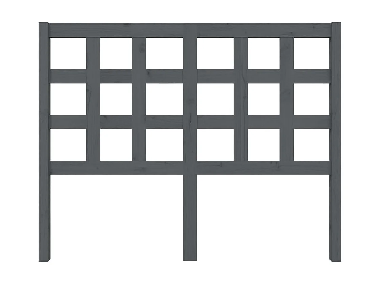 Cabecero de Cama | Cabezal de cama | Mueble de cabecero madera maciza de pino gris 125,5x4x100 cm