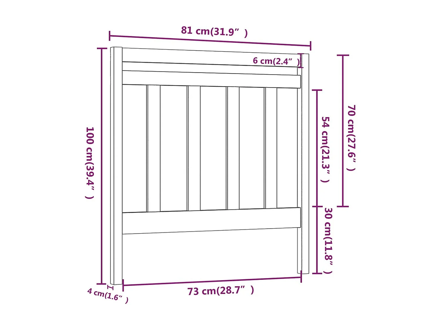 Tête de Lit | Panneau de tête pour lit Moderne Gris 81x4x100 cm Bois massif de pin
