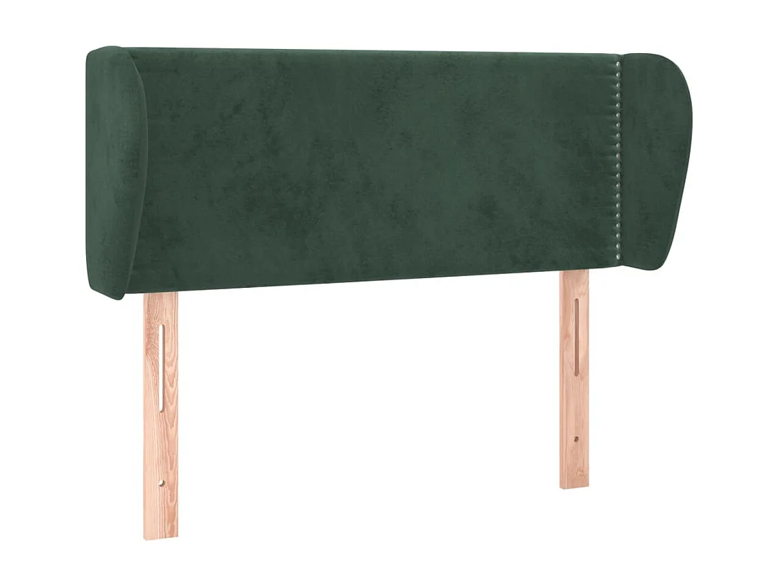 Tête de Lit | Panneau de tête pour lit Moderne avec oreilles Vert foncé 93x23x78/88 cm Velours