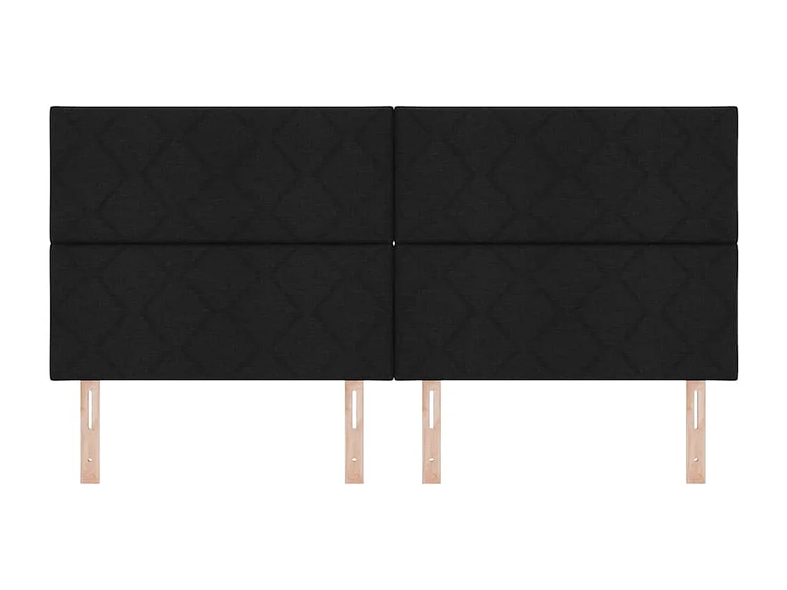 Tête de Lit | Panneau de tête pour lit Moderne avec des lumières à LED Réglable Noir 200 cm tissu