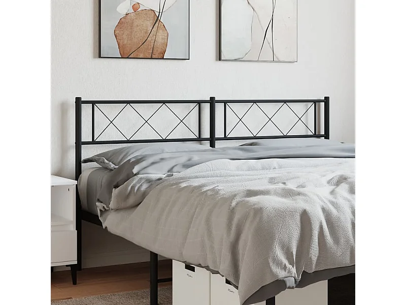 Mueble cabecero | Cabezal de cama | Cabecero de metal negro 140 cm