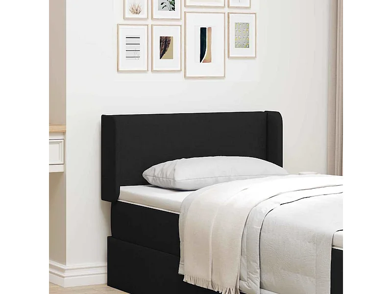 Tête de Lit | Panneau de tête pour lit Moderne avec Tête de Lit | Panneau de tête pour lit Moderne Noir 40,5 x 4 x 40,5 cm tissu