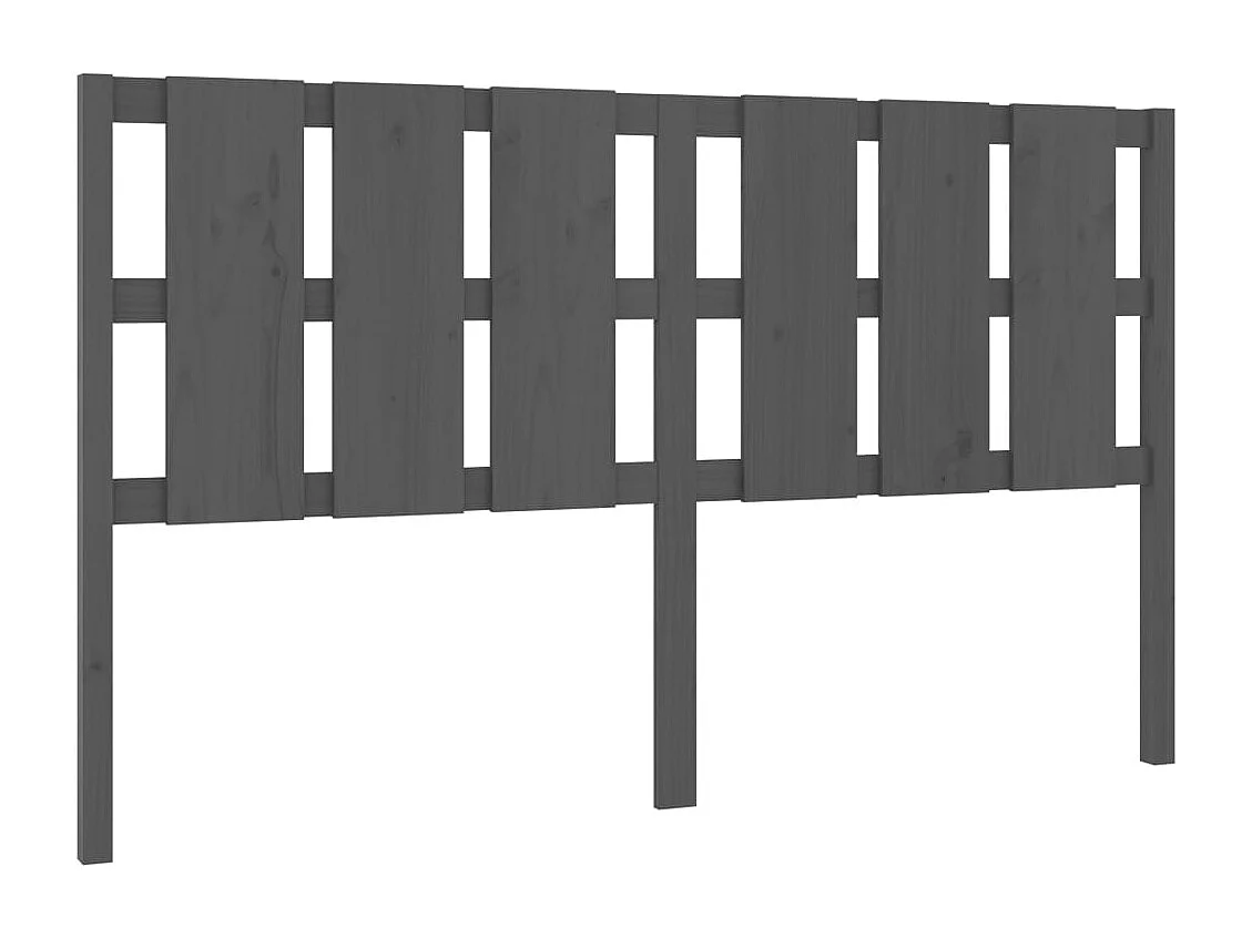 Tête de Lit | Panneau de tête pour lit Moderne Gris 165,5x4x100 cm Bois massif de pin