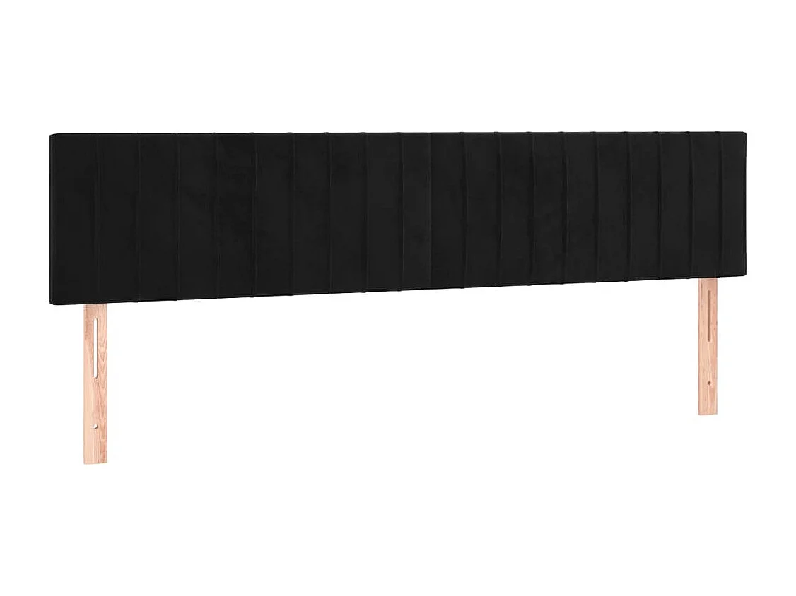 Hoofdbord | Hoofdeinde LED 180x5x78/88 cm fluweel zwart
