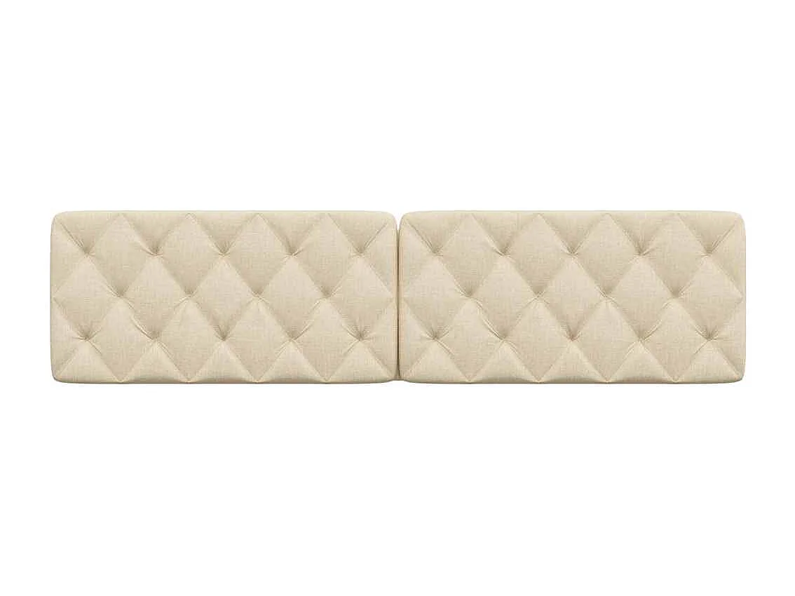 Cabecero de Cama | Cabezal de cama | Mueble de cabecero acolchado tela crema 200 cm