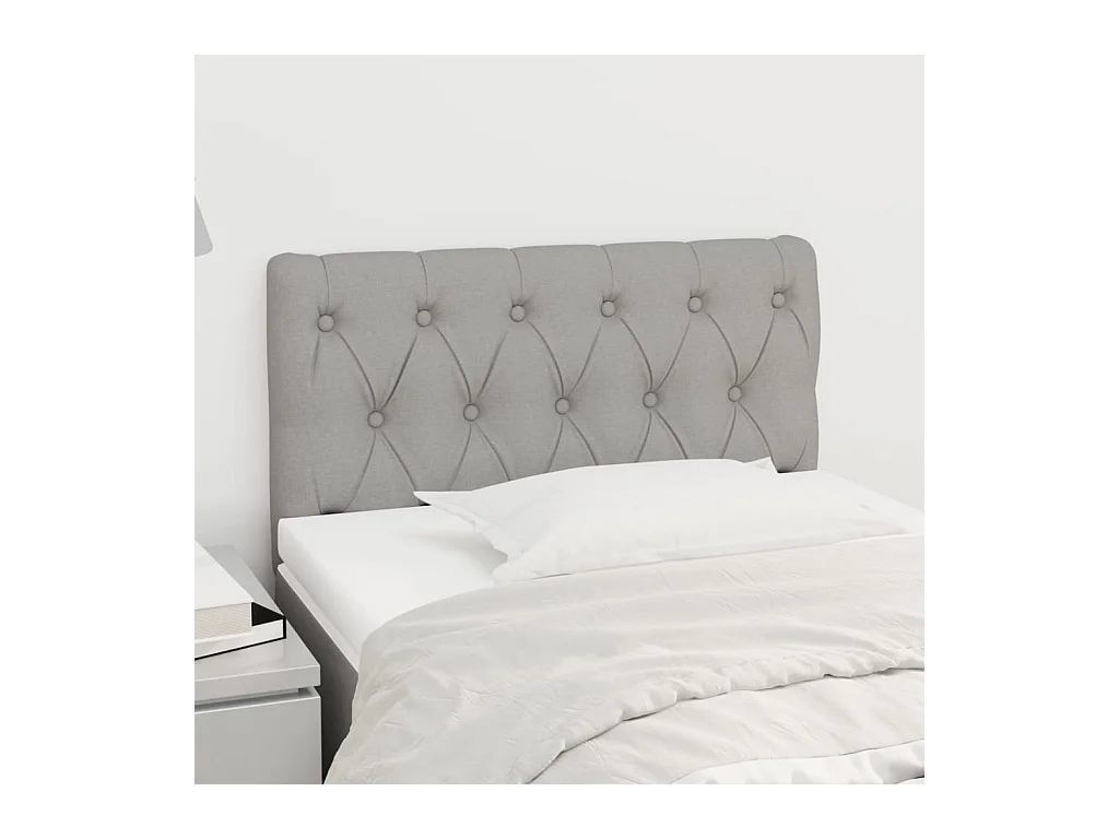 Mueble cabecero | Cabezal de cama | Cabecero de tela gris claro 80x7x78/88 cm