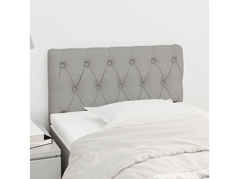 Mueble cabecero | Cabezal de cama | Cabecero de tela gris claro 80x7x78/88 cm