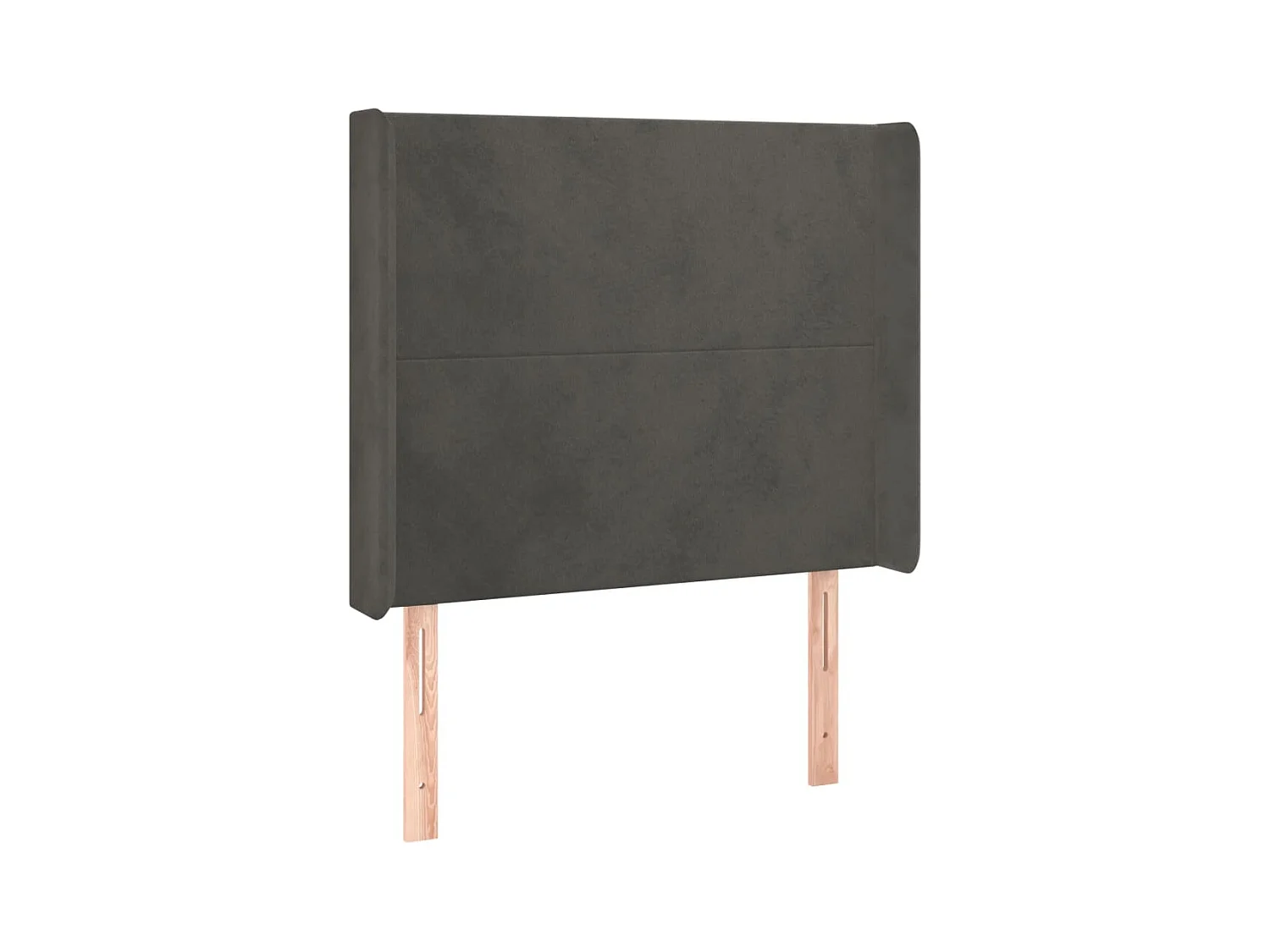 Cabecero | Cabezal de Cama | Mueble cabecero con LED de terciopelo gris oscuro 93x16x118/128 cm