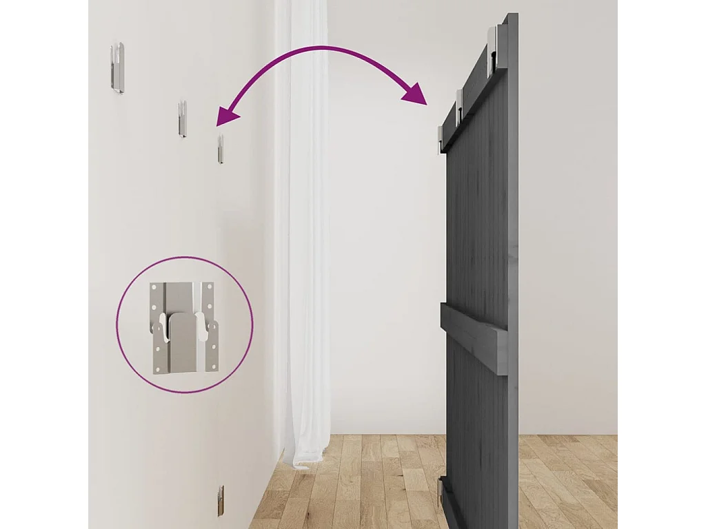 Tête de lit murale | Panneau de tête pour lit Moderne  Gris 127,5x3x90 cm Bois massif de pin