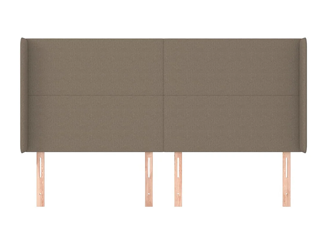 Tête de Lit | Panneau de tête pour lit Moderne avec oreilles Taupe 203x16x118/128 cm Tissu