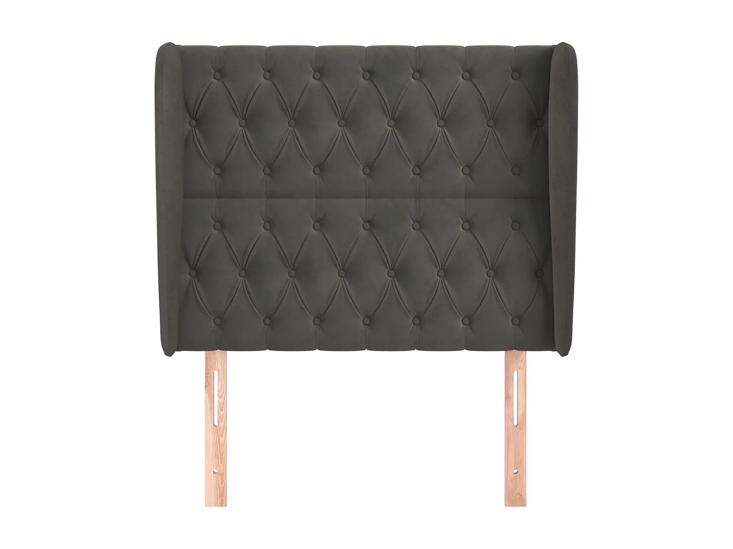 Tête de Lit | Panneau de tête pour lit Moderne avec oreilles Gris foncé 93x23x118/128 cm Velours