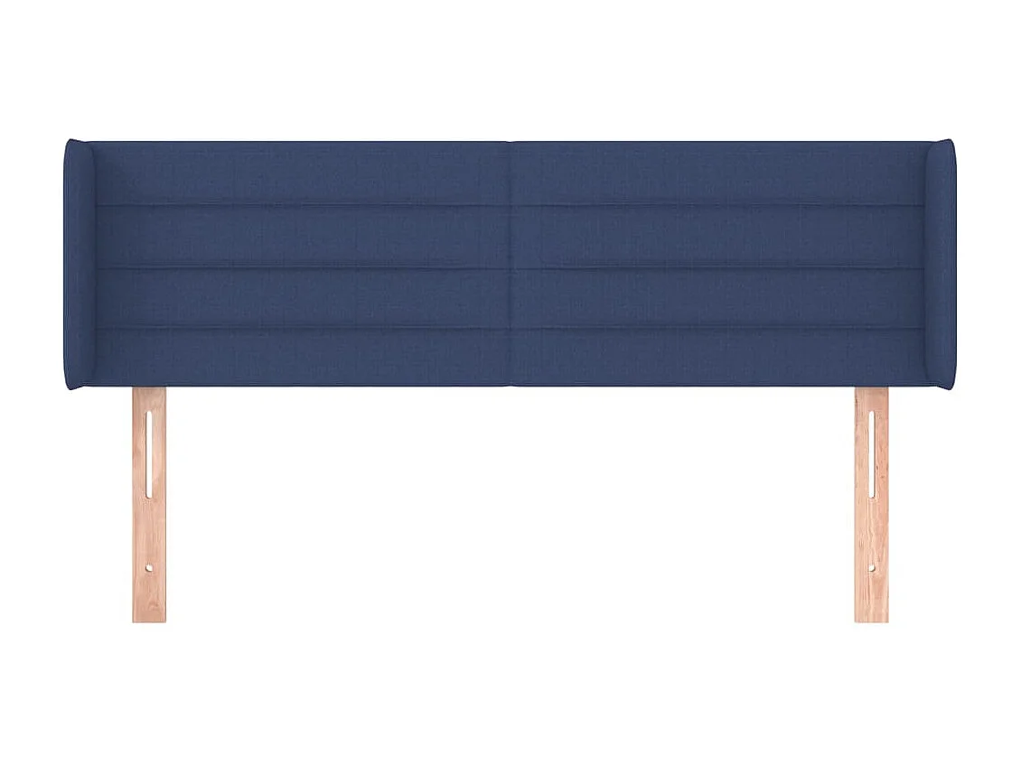 Tête de Lit | Panneau de tête pour lit Moderne avec oreilles Bleu 147x16x78/88 cm Tissu
