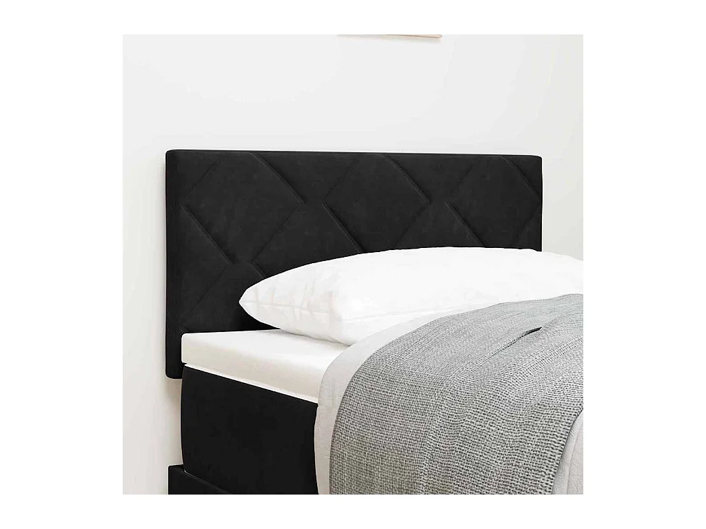 Mueble cabecero | Cabecero | Cabezal de cama LED con luces de tiras LED Negro 80 cm Terciopelo
