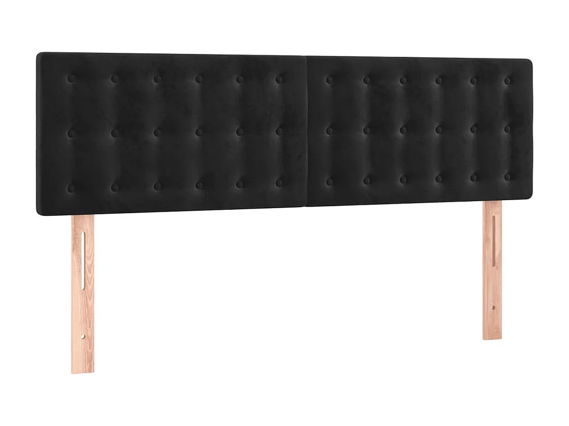 Hoofdbord | Hoofdeinde LED 144x5x78/88 cm fluweel zwart