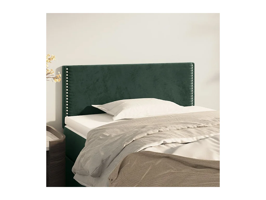 Mueble cabecero | Cabezal de cama | Cabecero de terciopelo verde oscuro 80x5x78/88 cm