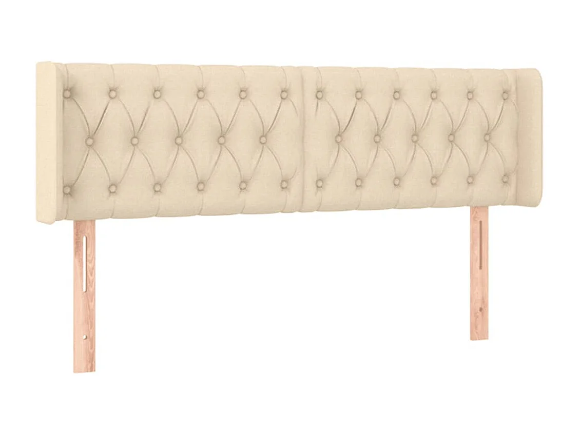 Tête de Lit | Panneau de tête pour lit Moderne à LED Crème 147x16x78/88 cm Tissu