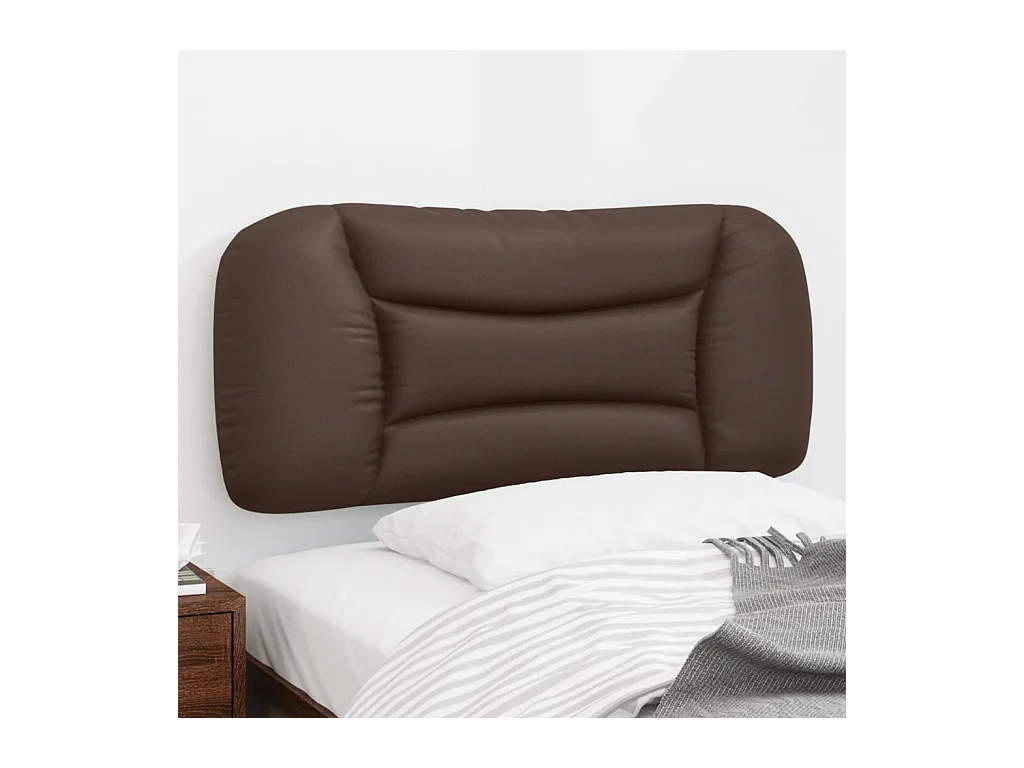 Cabecero de Cama | Cabezal de cama | Mueble de cabecero acolchado Hvar cuero sintético marrón 90 cm