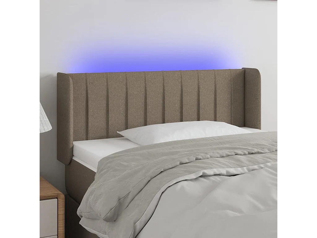 Hoofdbord | Hoofdeinde LED 93x16x78/88 cm stof taupe
