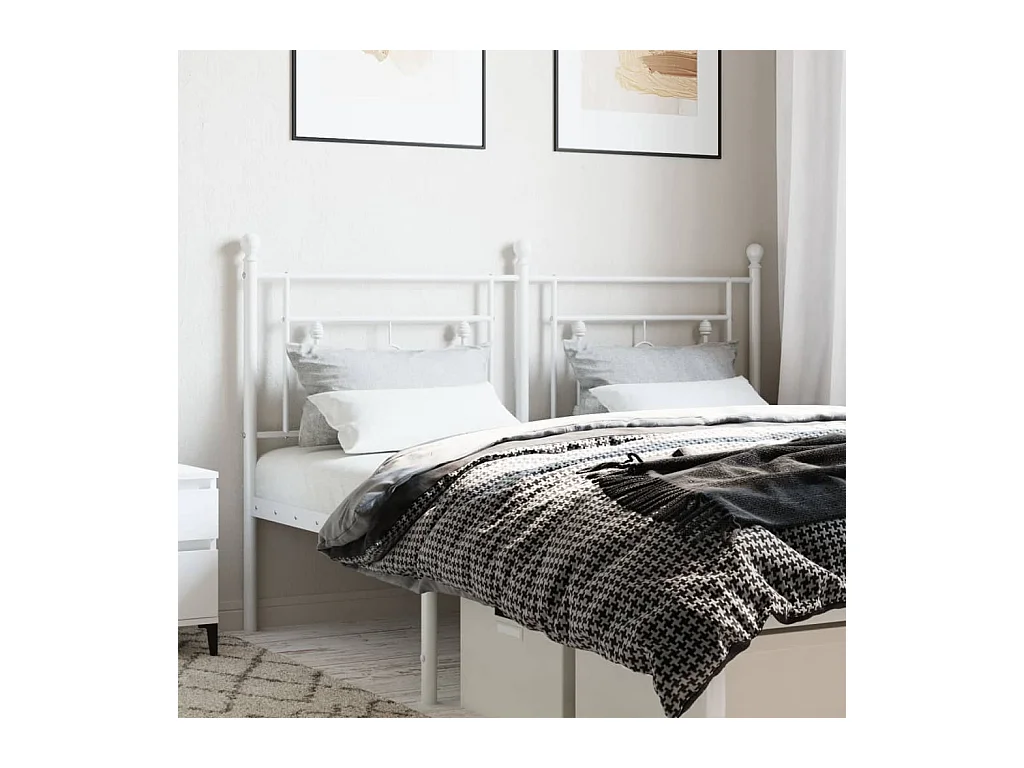 Mueble cabecero | Cabezal de cama | Cabecero de metal blanco 160 cm