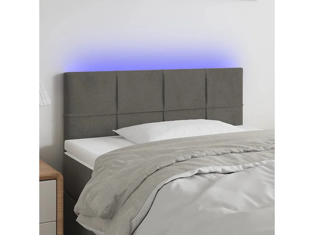 Hoofdbord | Hoofdeinde LED 80x5x78/88 cm fluweel donkergrijs