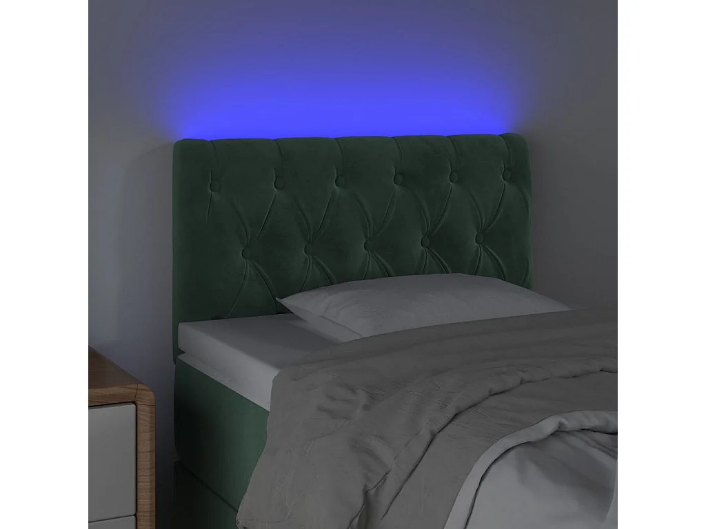 Hoofdbord | Hoofdeinde LED 80x7x78/88 cm fluweel donkergroen