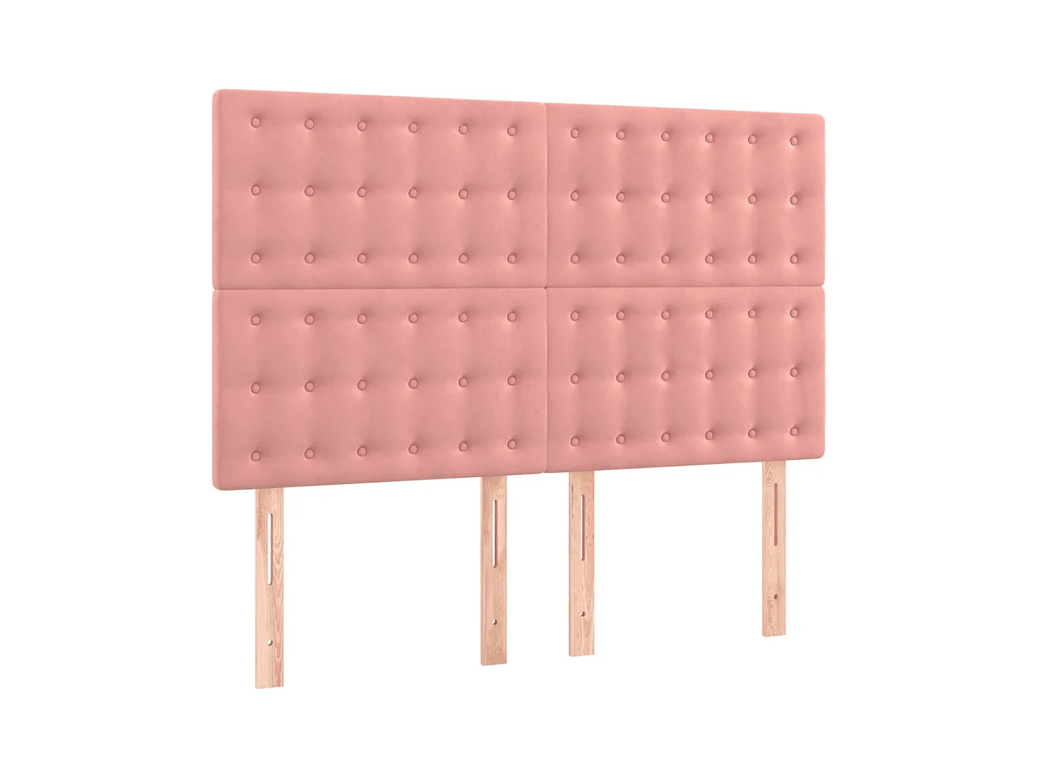 Cabeceros | Cabezal de cama | Mueble de cabecero 4 unidades terciopelo rosa 72x5x78/88 cm